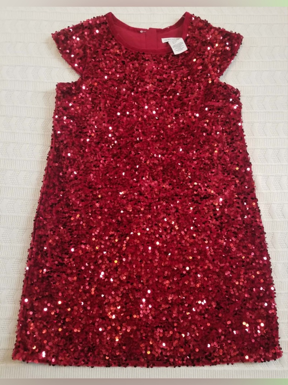 cupcakes & cashmere Girls Red Sequin Shift Dress
